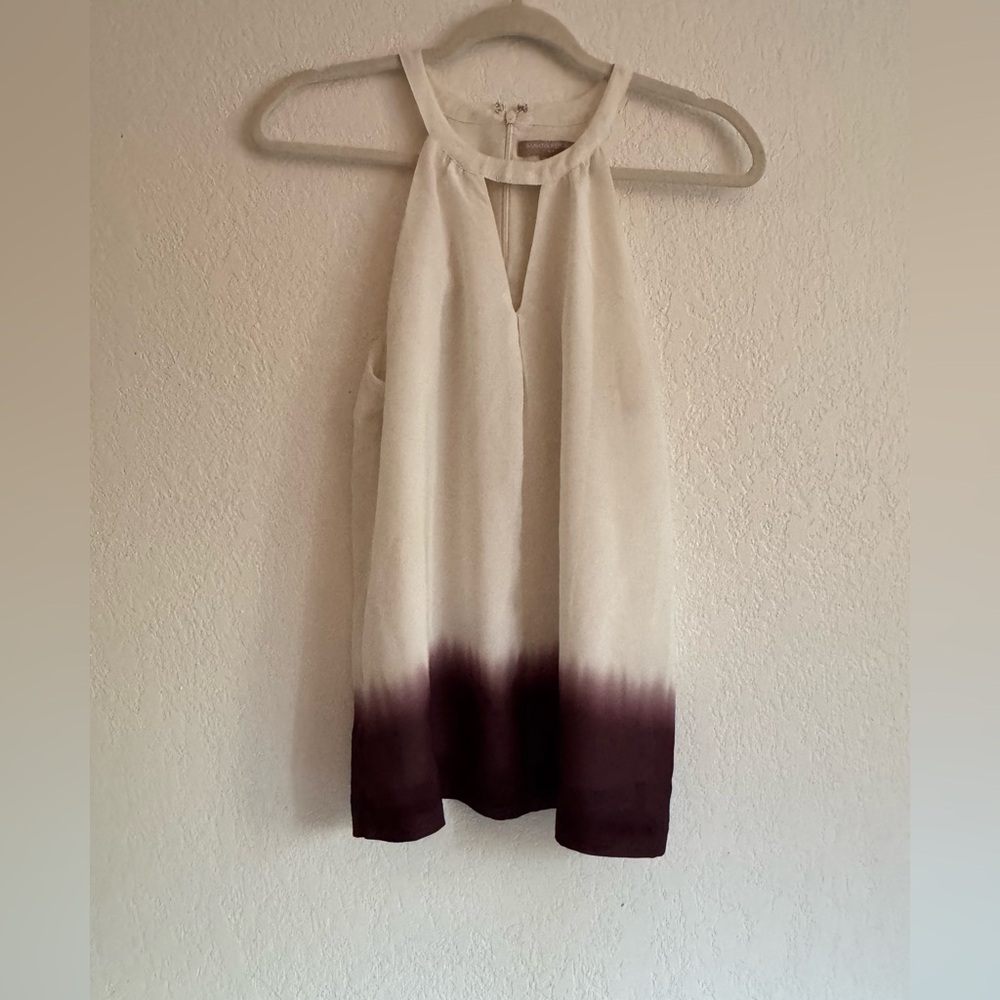 White and Purple Ombre Halter Top
